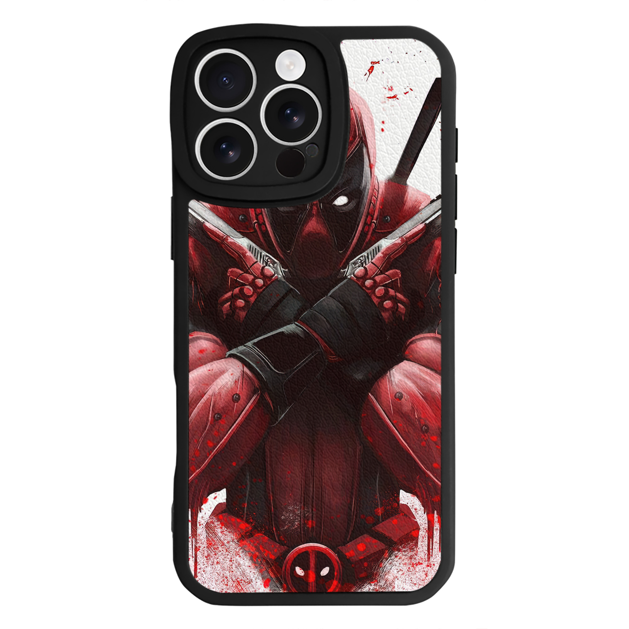 （画像用） Deadpool デッドプール 【iPhone 16シリーズ対応】シリコンスマホケース（レザー調） 材質：シリコン